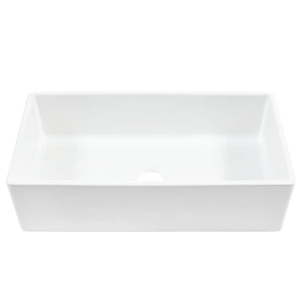Austen 36 in. Farmhouse/Apron-Front Undermount Single Bowl Crisp White Fireclay Kitchen Sink