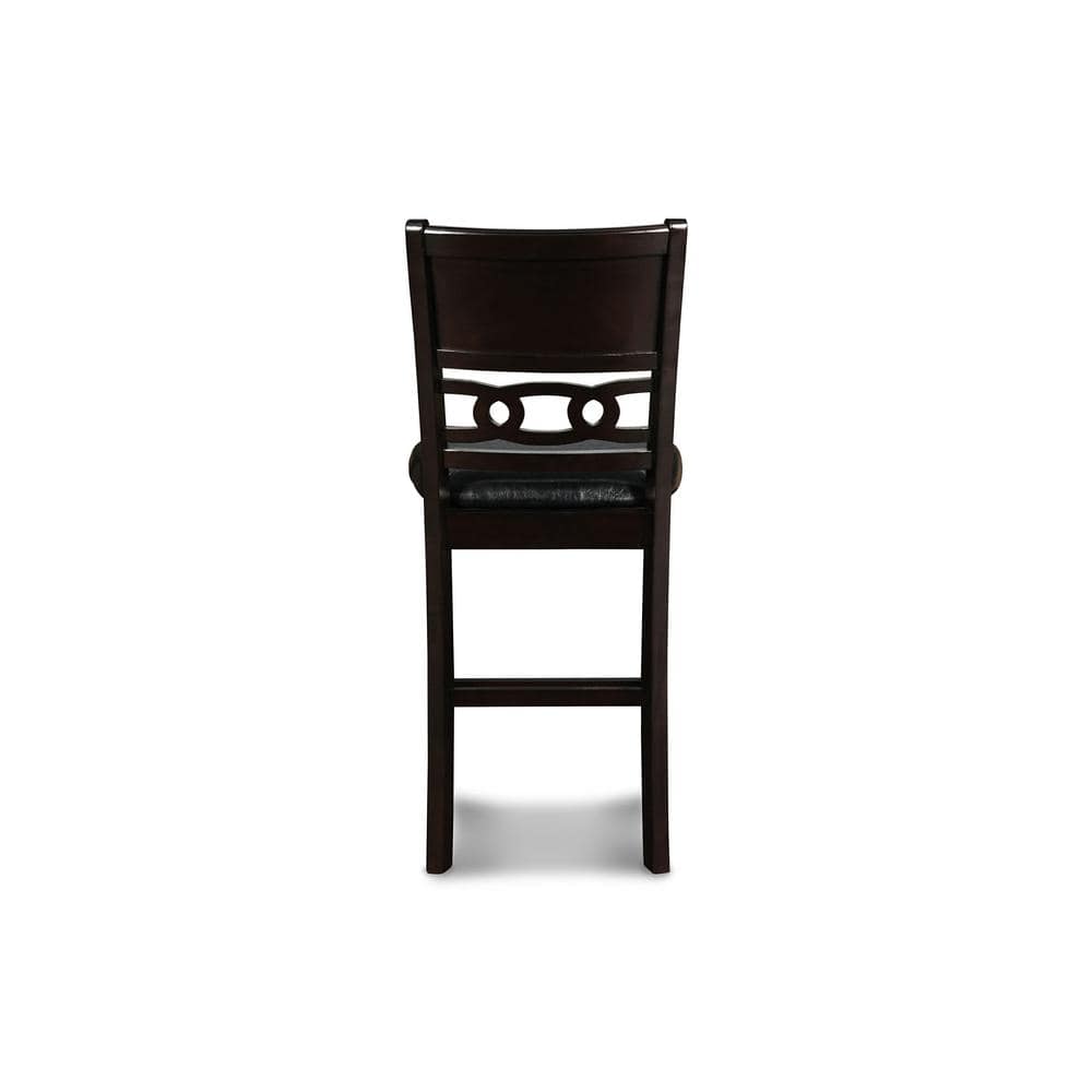 Ebony Round Transitional Wood Pub Table with 4 Chairs