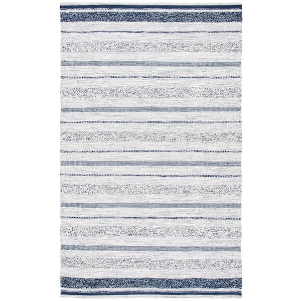 SAFAVIEH Striped Kilim Ivory Navy 8 ft. x 10 ft. Striped Area Rug