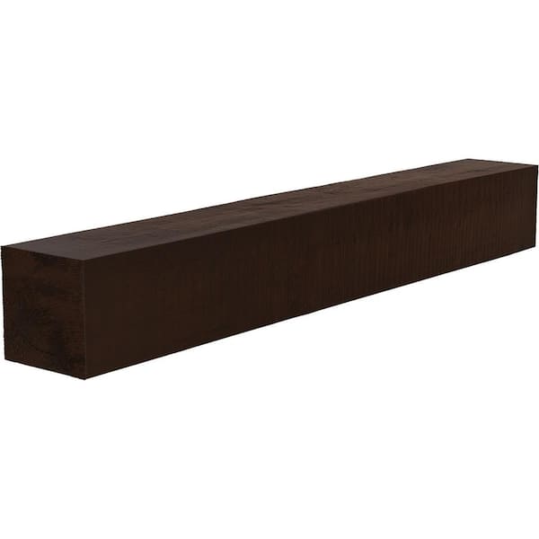 Ekena Millwork 6 in. x 10 in. x 7 ft. Rough Cedar Faux Wood Beam Fireplace Mantel in Premium Hickory