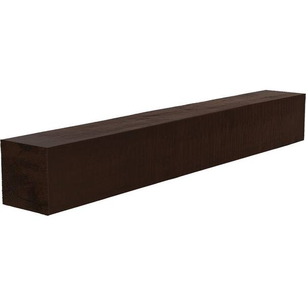 Ekena Millwork 8 in. x 8 in. x 5 ft. Rough Cedar Faux Wood Beam Fireplace Mantel, Premium Hickory