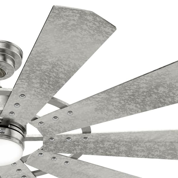 Hunter Crescent Falls 52 In Integrated Led Indoor Outdoor Galvanized Ceiling Fan With Light Kit And Remote 50736 Hunter Crescent Falls 52 In Integrated, Galvanized Ceiling Fan No Light