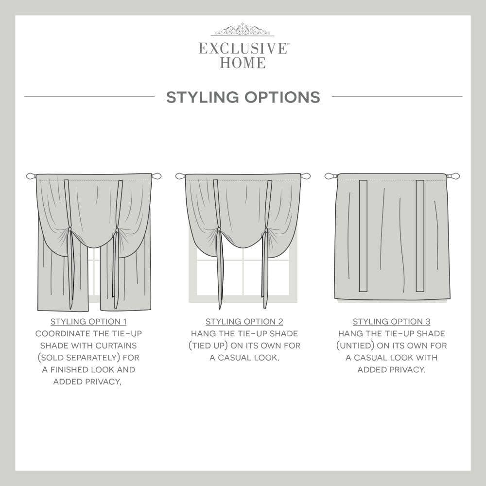 White Sheer Linen-Like Rod Pocket Tie Up Shade Panel