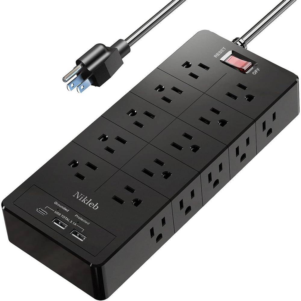 6 ft.. Heavy Duty Surge Protector Power Strip Extension Cord with 20 AC Out