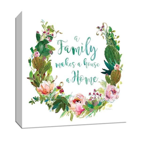 PTM Images 15 in. x 15 in. ''Succulent Wreath Family'' Canvas Wall Art