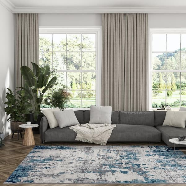 Diamond Abstract Blue 9 ft. x 12 ft. Indoor Area Rug