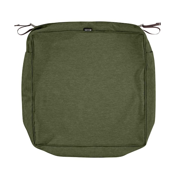 Classic Accessories Montlake FadeSafe 19 in. W x 19 in. D x 5 in. H Square Patio Lounge Seat Cushion Slip Cover in Heather Fern Green