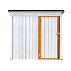 5 ft. W x 3 ft. D Metal Outdoor Storage Shed in White and Yellow (14 sq. ft.)