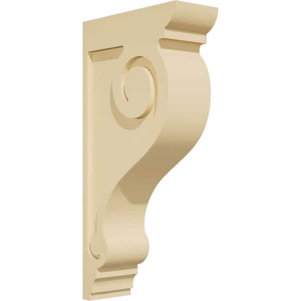 Ekena Millwork Standard Scroll 3 in. W x 16 in. H x 8 in. D Signature Urethane Polyurethane Corbel
