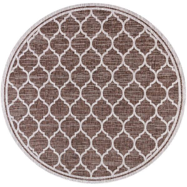 JONATHAN Y Trebol Moroccan Trellis Textured Weave Espresso/Taupe 4 ft ...