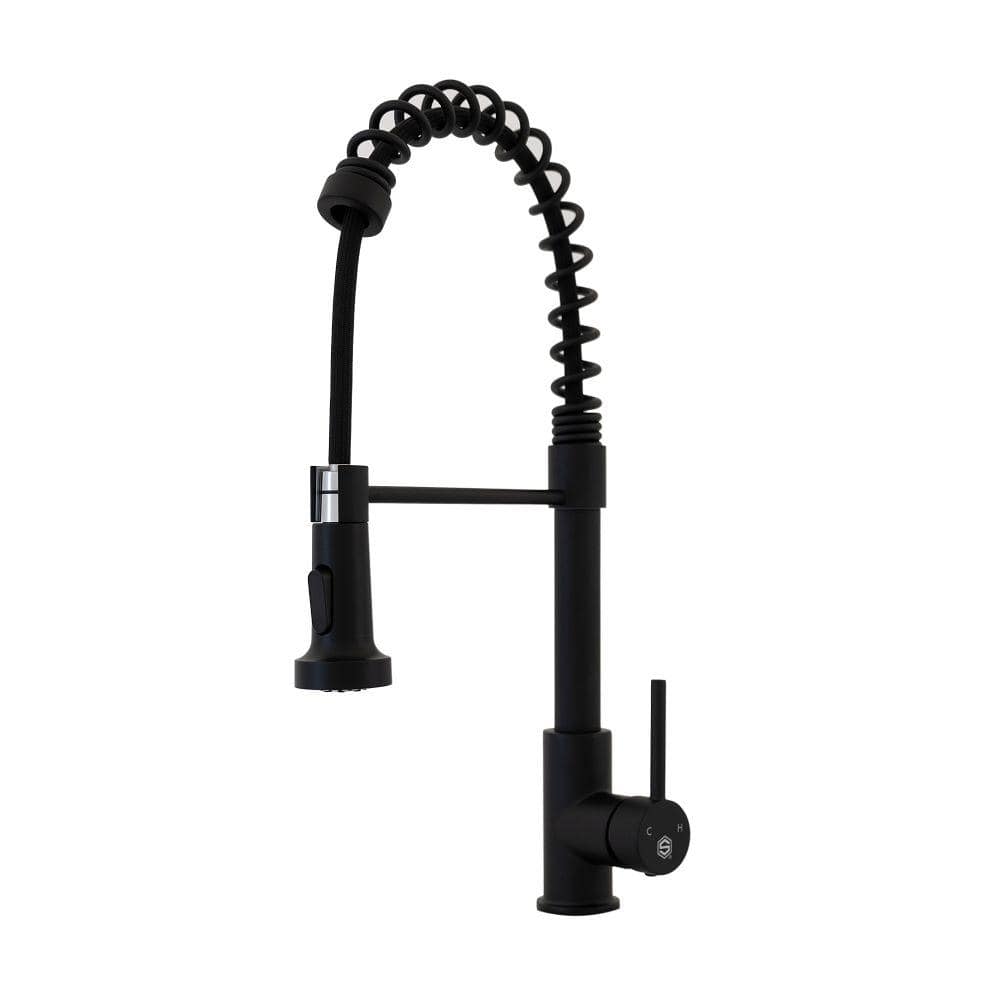 Matte Black Stainless Steel Pull Down Kitchen Faucet