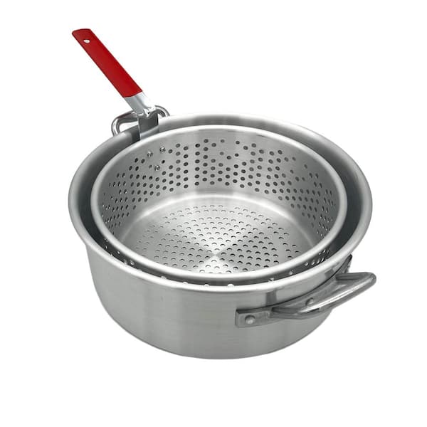 Backyard Pro 10 Qt. Aluminum Fry Pot / Steamer Pot with Basket