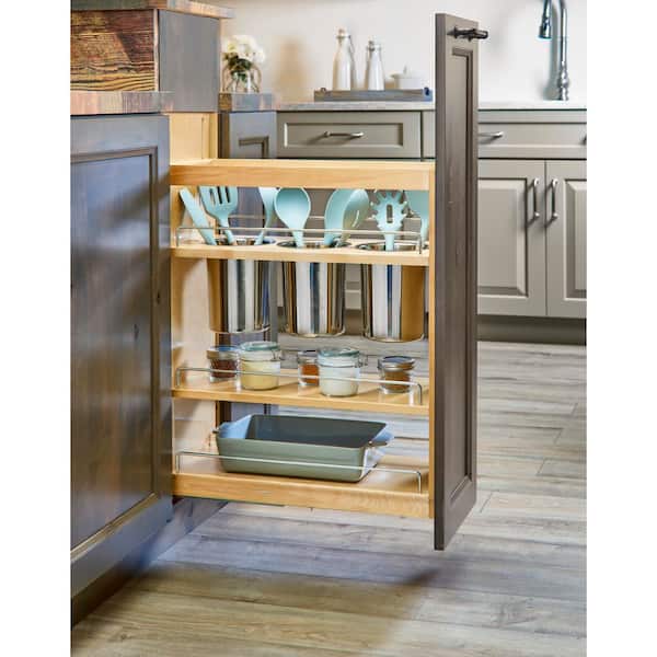 Rev-A-Shelf Wood Base Cabinet Utility Pullout Organizer w/ Soft-Close