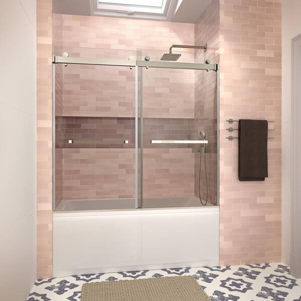 Streamline Garda 60 in. W x 58 in. H Sliding Bathtub Door, CrystalTech Treated 5/16 in. Tempered Clear Glass, Chrome Hardware