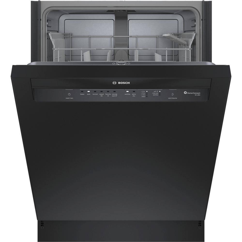 24" Black Built-In Dishwasher with Hybrid Tub