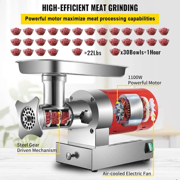 Commercial Grade Stainless Steel Heavy Duty Meat Grinder