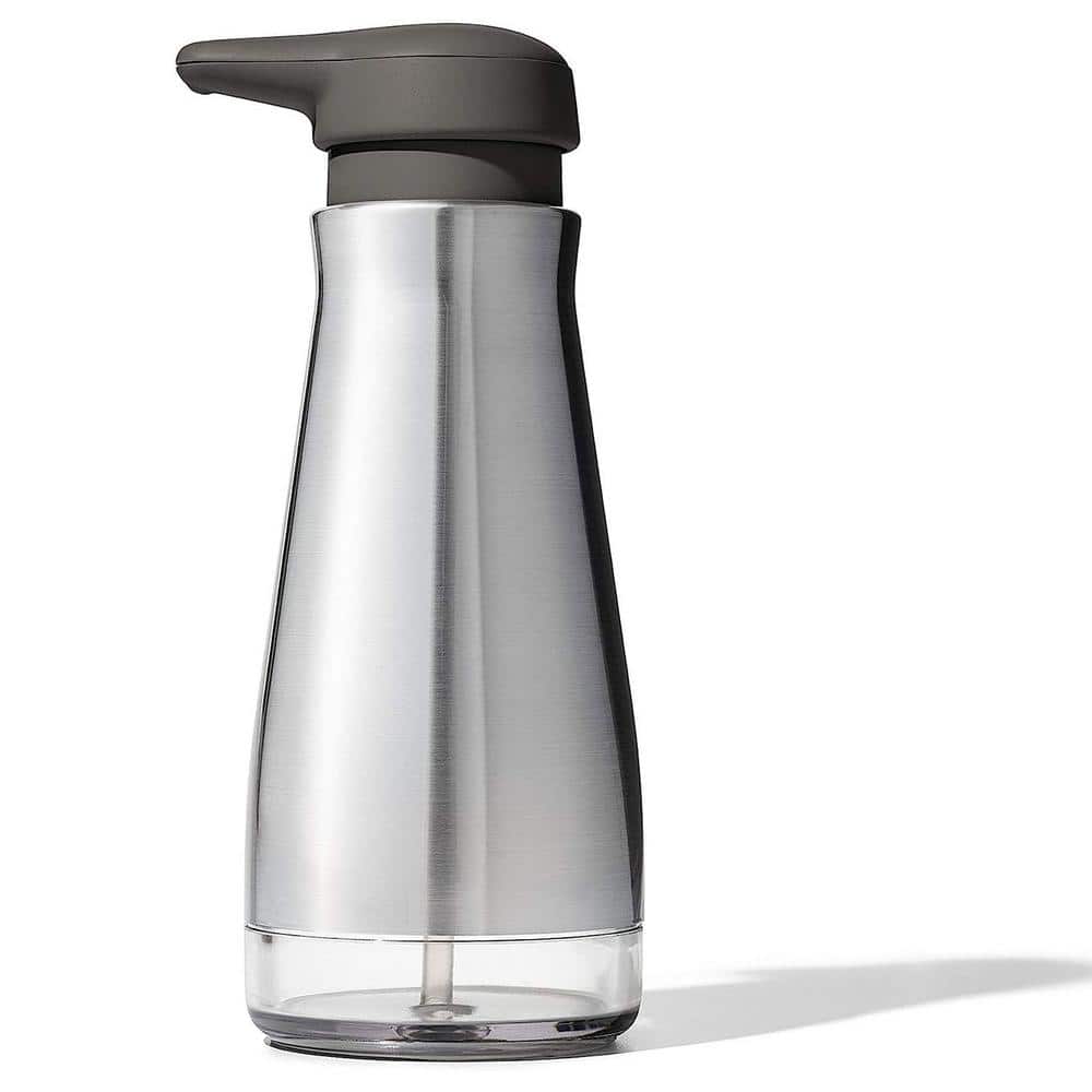 Freestanding Stainless Steel Round Soap Dispenser with Non-Slip Base and An