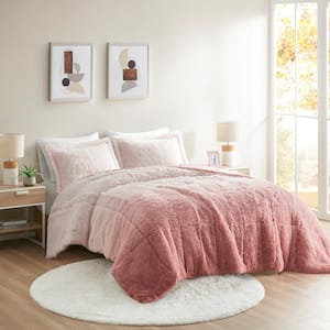 Ella Blush Microfiber King/Cal King Comforter Set