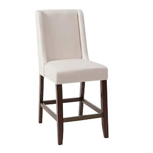 Victor 25.75 in. Cream Wood Counter Stool with Wing