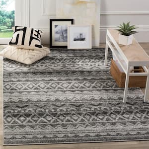 Adirondack Ivory/Charcoal 5 ft. x 8 ft. Geometric Area Rug