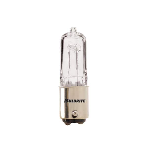 Bulbrite 75-Watt Soft White Light T4 (BA15D) Double-Contact Bayonet Screw Base Dimmable Clear Mini Halogen Light Bulb(5-Pack)