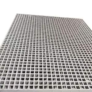 2 ft. x 4 ft. x 1 in. Fiberglass Molded Grating, 1.5 in. x 1.5 in. x 1 in., Gray, Gritted