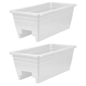 Durable 24 in. W Akro Deck Rail Box Plastic Planter and Plugs (2-Pack)