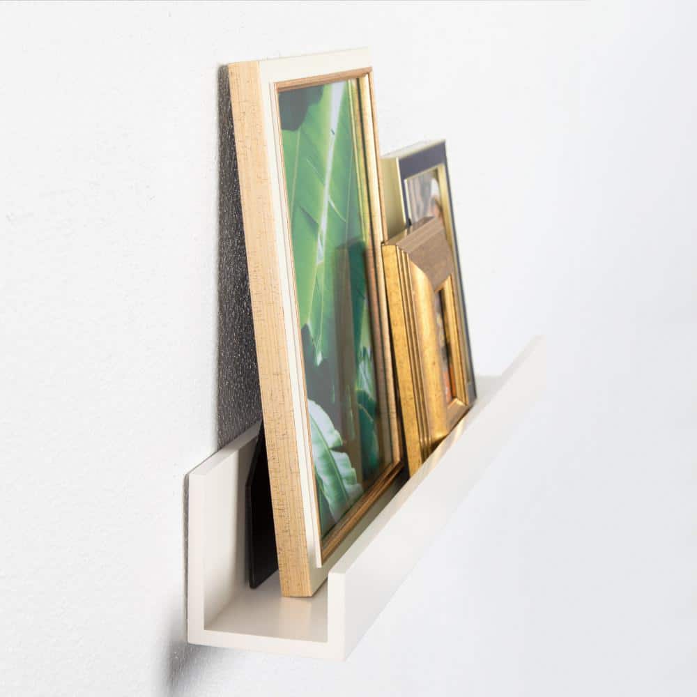Modern White Manufactured Wood 24" Floating Shelf Set