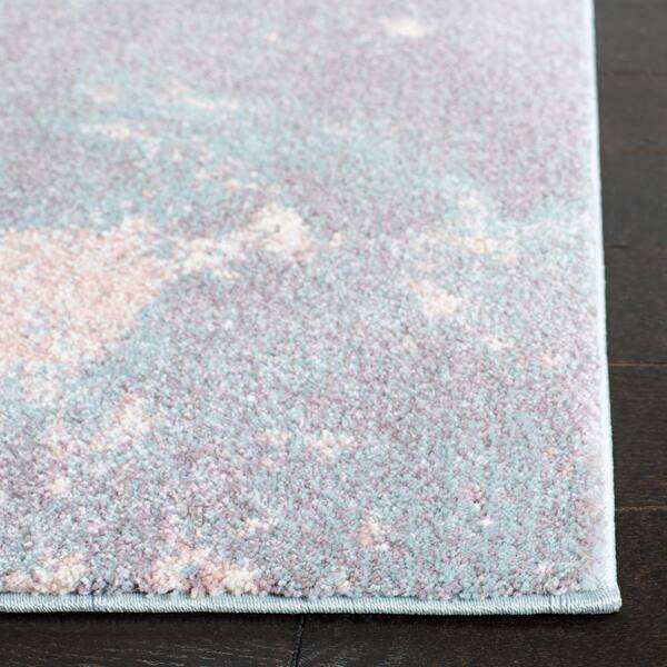 Glacier 2 ft. x 10 ft. Pink/Blue Abstract Runner Rug