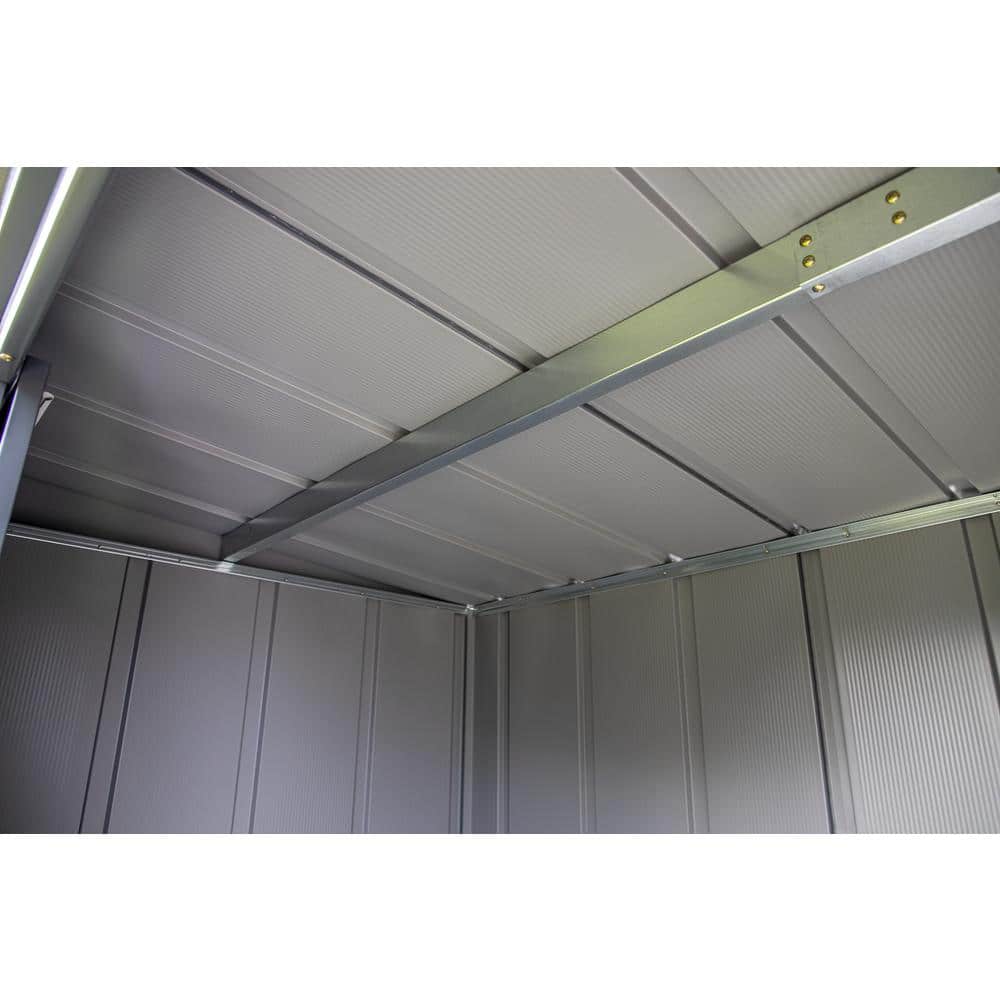 10 ft. x 4 ft. Charcoal Galvanized Steel Storage Shed Kit