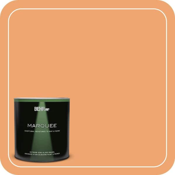 BEHR MARQUEE 1 qt. Home Decorators Collection #HDC-SP16-04 Apricot Jam Semi-Gloss Enamel Exterior Paint & Primer