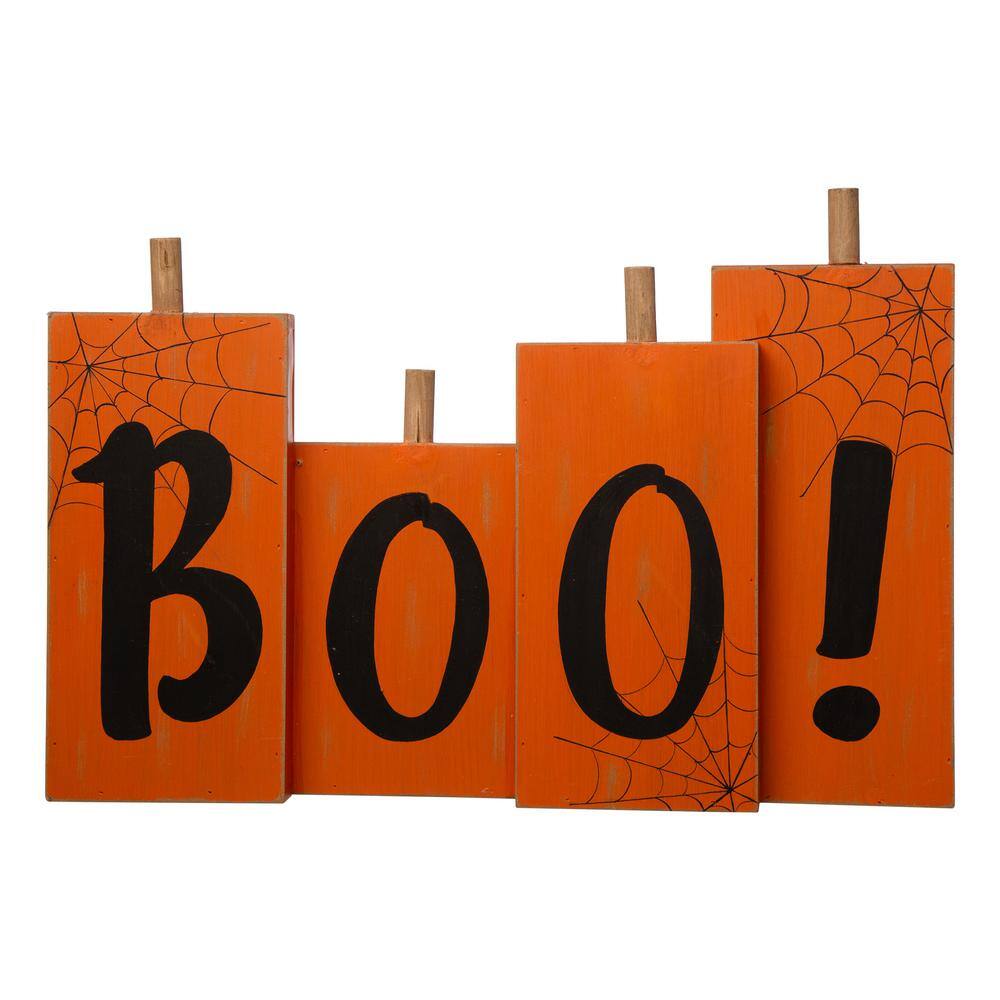 Glitzhome 20 in. L Halloween Wooden Boo Standing Decor-2006300001 - The ...