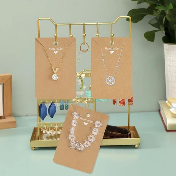Brown Paper Jewelry Display Cards with Bags x for