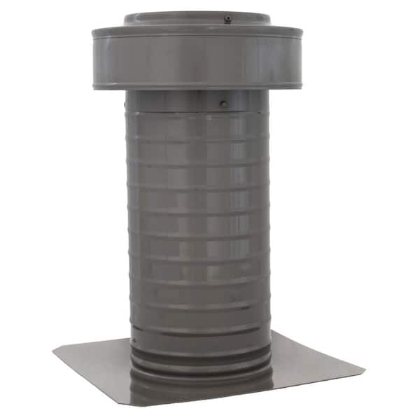 Active Ventilation Keepa Vent 6 in. Dia 28 sq. in. NFA Aluminum Finish Static Roof Vent for Flat Roofs w/ 11 in. high collar in Weatherwood