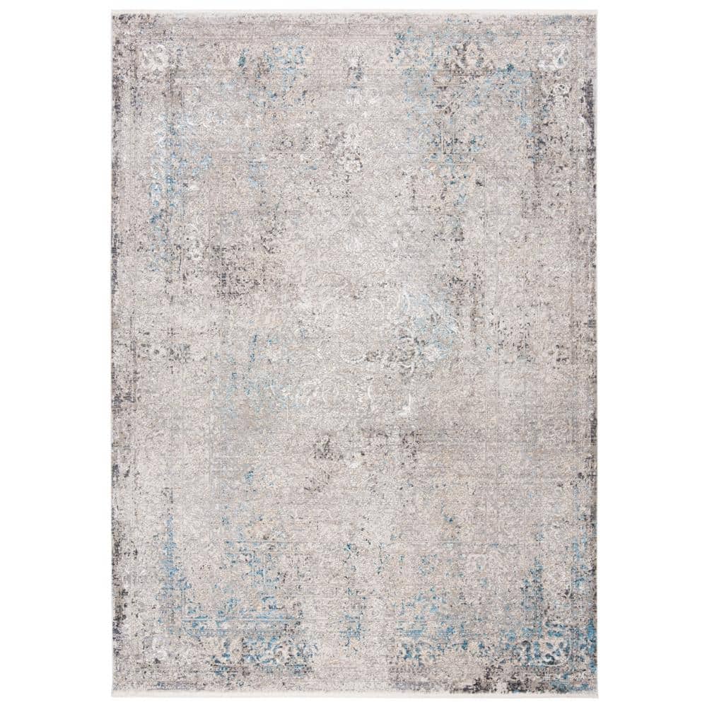 Gray Hand-Knotted Wool and Viscose Area Rug