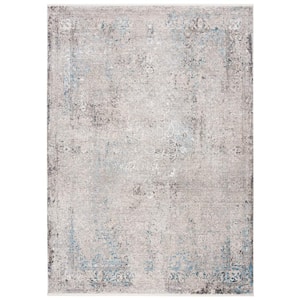 Dream Gray/Ivory 8 ft. x 10 ft. Distressed Floral Area Rug