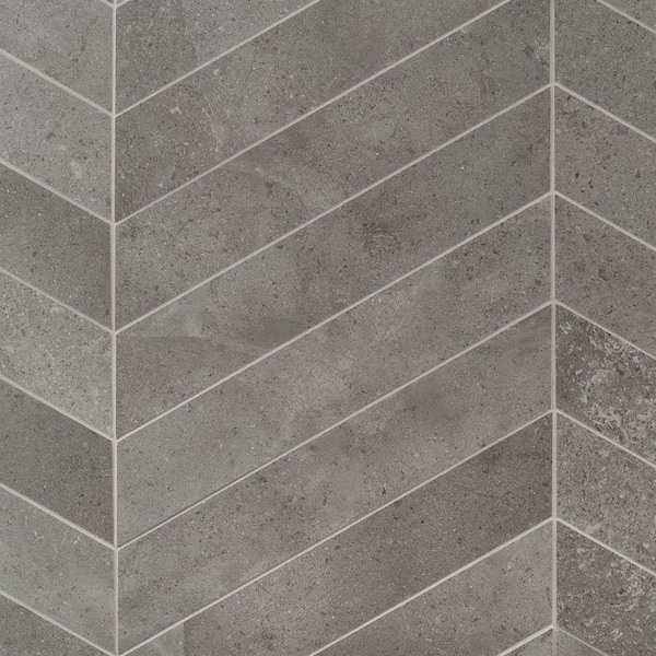 Ivy Hill Tile Iris Chevron Fossil 3.93 in. x 20.86 in. Matte