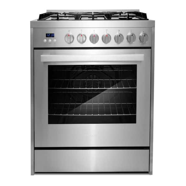 Cosmo 30 in. 5.0 cu. ft. Single Oven Gas Range with 5 Burner Cooktop and Heavy Duty Cast Iron Grates in Stainless Steel