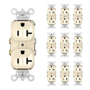 Pass and Seymour 20 Amp 125-Volt Tamper Resistant Commercial Grade Backwire Duplex Outlet, Light Almond (10-Pack)