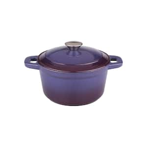 23cm Purple Seafood Dutch Oven Enameled Cast Iron Soup Pot With