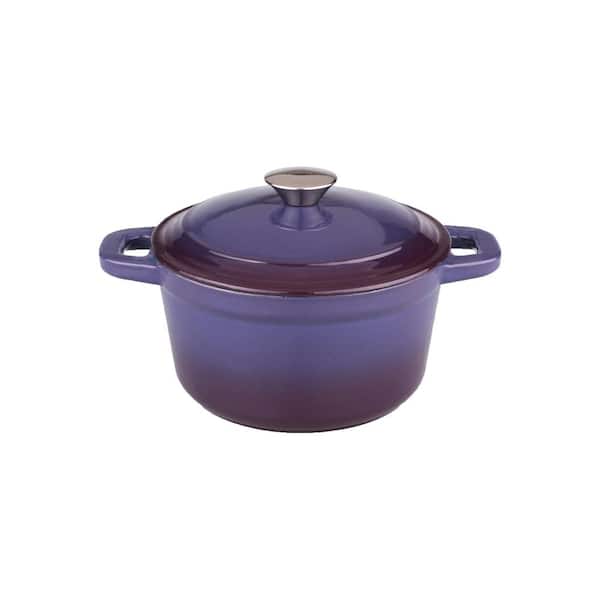 Cast Iron Dutch Oven Pot With Lid, 3-Quart, Purple