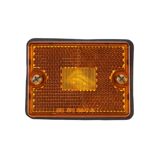 Stud-Mount Rectangular Amber Clearance Trailer Light