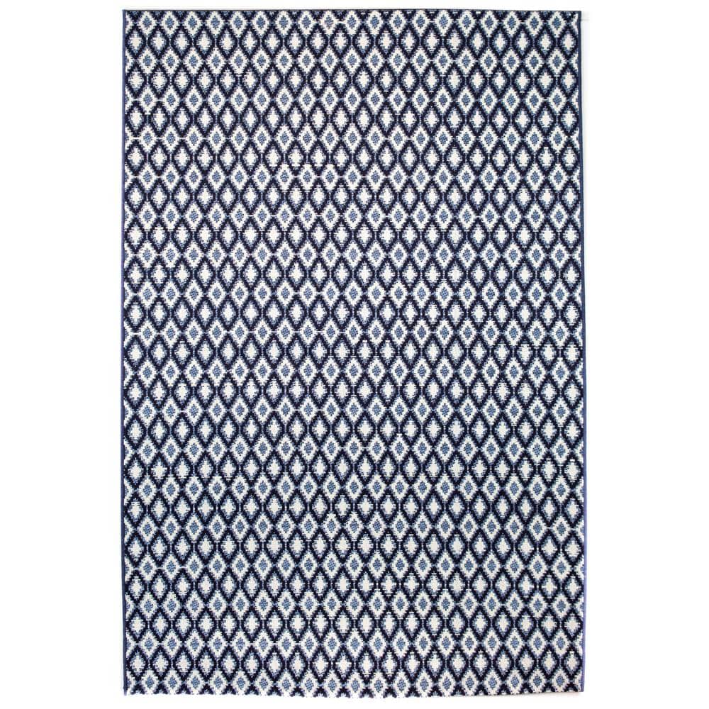 Fabien Dark Blue 5 ft. x 7 ft. Diamond Trellis Indoor/Outdoor Area Rug -  BALTA, 3002107