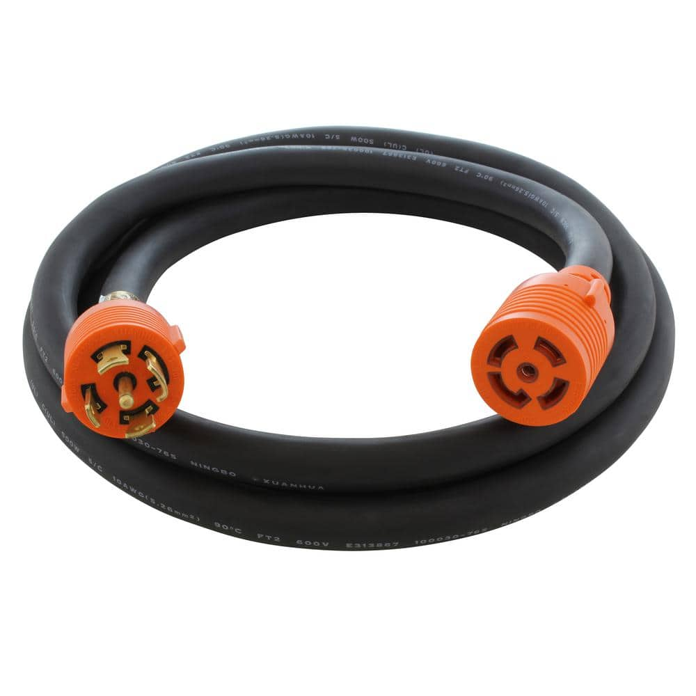 50 ft. SOOW 10/5 NEMA L21-30 30 Amp 3-Phase 120/208V Industrial Rubber Extension Cord -  AC WORKS, L2130PR-050E