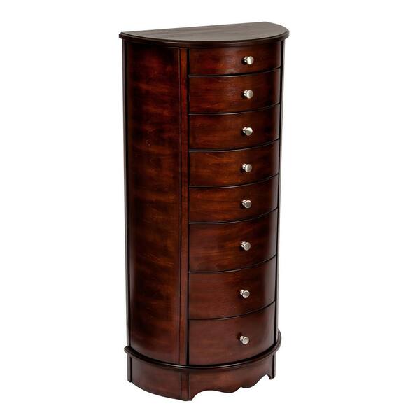 Mele & Co Corsica Dark Walnut Finish Wooden Jewelry Armoire