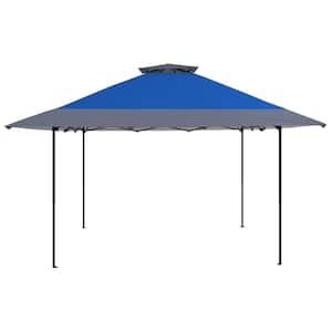 13 ft. x 13 ft. Blue Outdoor Sun Shade Pop Up Tent Canopy with Roller Carry Bag and Air Flow Vent