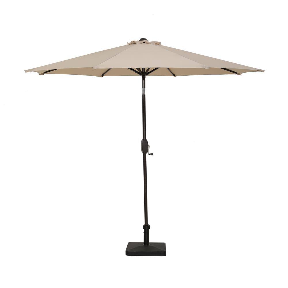 9 ft. Steel Market Outdoor Patio Umbrella in Beige