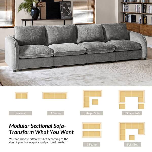 JAYDEN CREATION Felix 136 in. 3-piece Polyester Sectional Sofa in