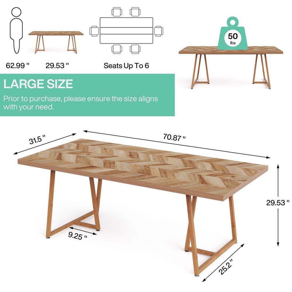 Reclaimed Wood Rectangular Dining Table with Walnut Finish