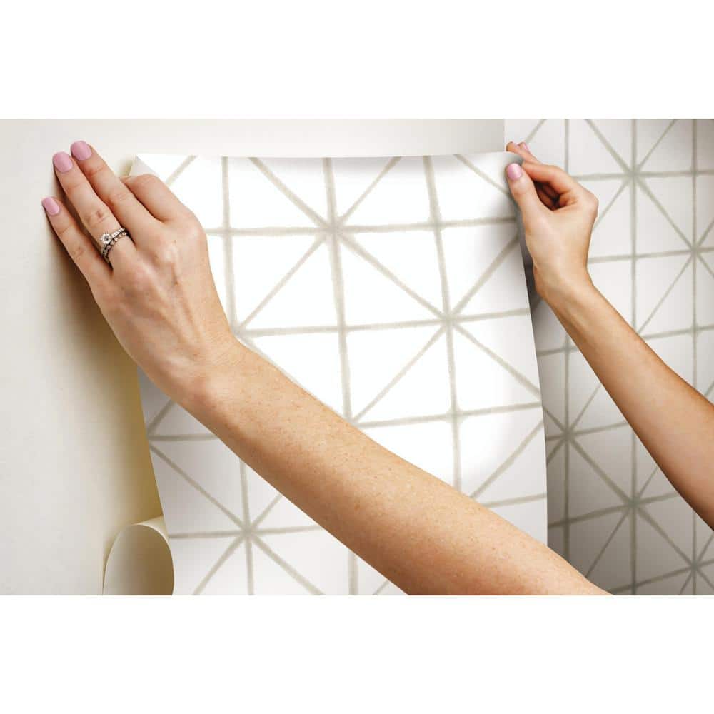 Neutral Geometric Pattern Peel and Stick Vinyl Wallpaper